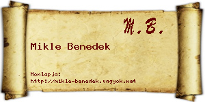 Mikle Benedek névjegykártya