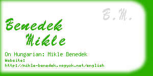 benedek mikle business card